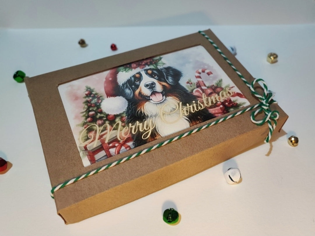 Christmas Greeting Cards | Bernese Mountain Dog | A5 | 8 or 16 Pack | Handcrafted in UK