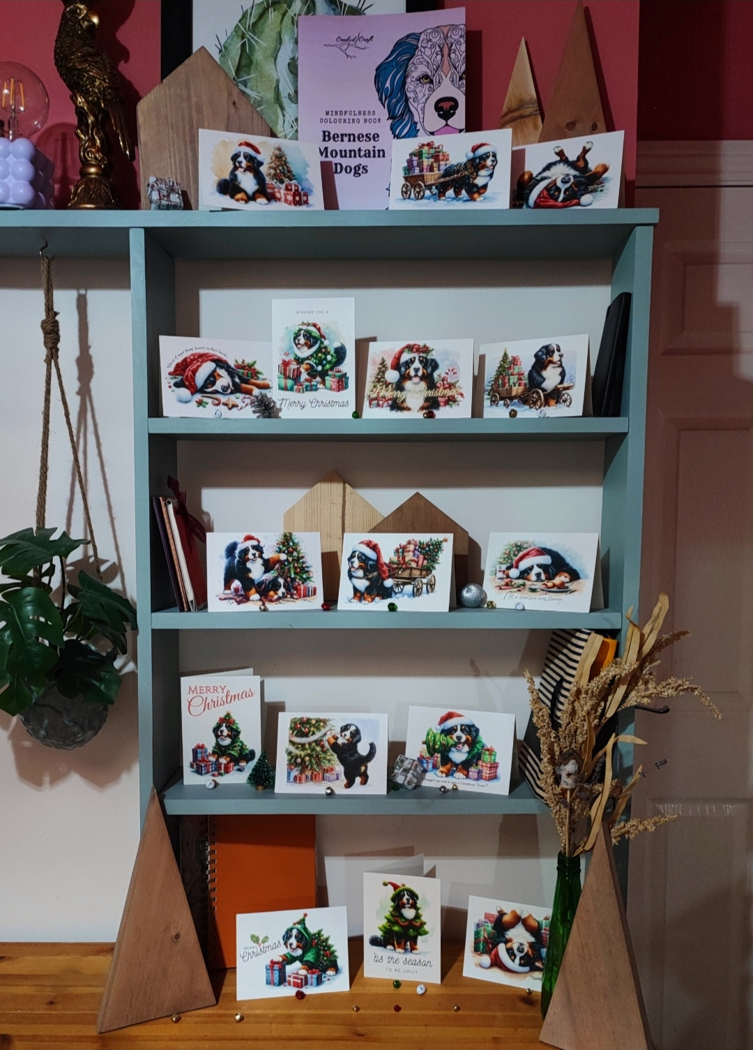 Christmas Greeting Cards | Bernese Mountain Dog | A5 | 8 or 16 Pack | Handcrafted in UK