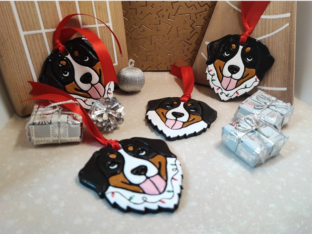 Bernese Mountain Dog Christmas Bauble | Christmas Tree Decorations | Handmade in UK