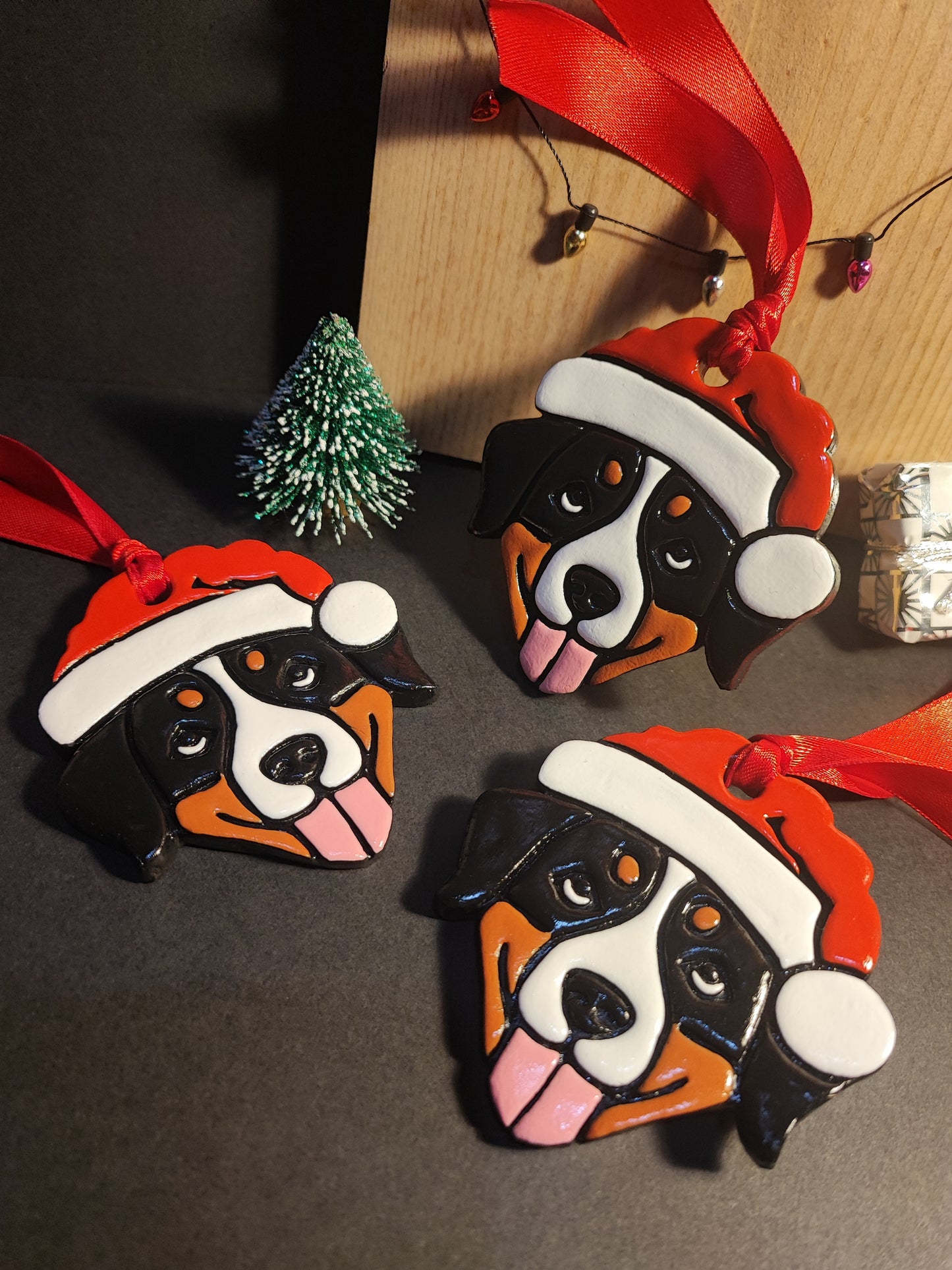 Swiss Breeds - Greater Swiss | Appenzeller | Entlebucher | Sennenhund | Mountain Dog Christmas Bauble | Christmas Tree Decorations | Handmade in UK