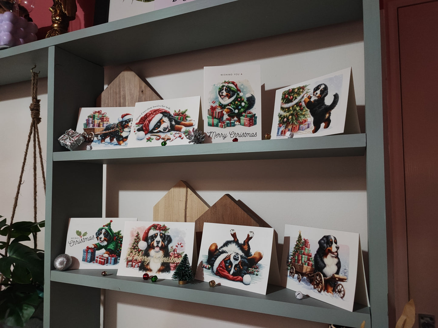 Christmas Greeting Cards | Bernese Mountain Dog | A5 | 8 or 16 Pack | Handcrafted in UK