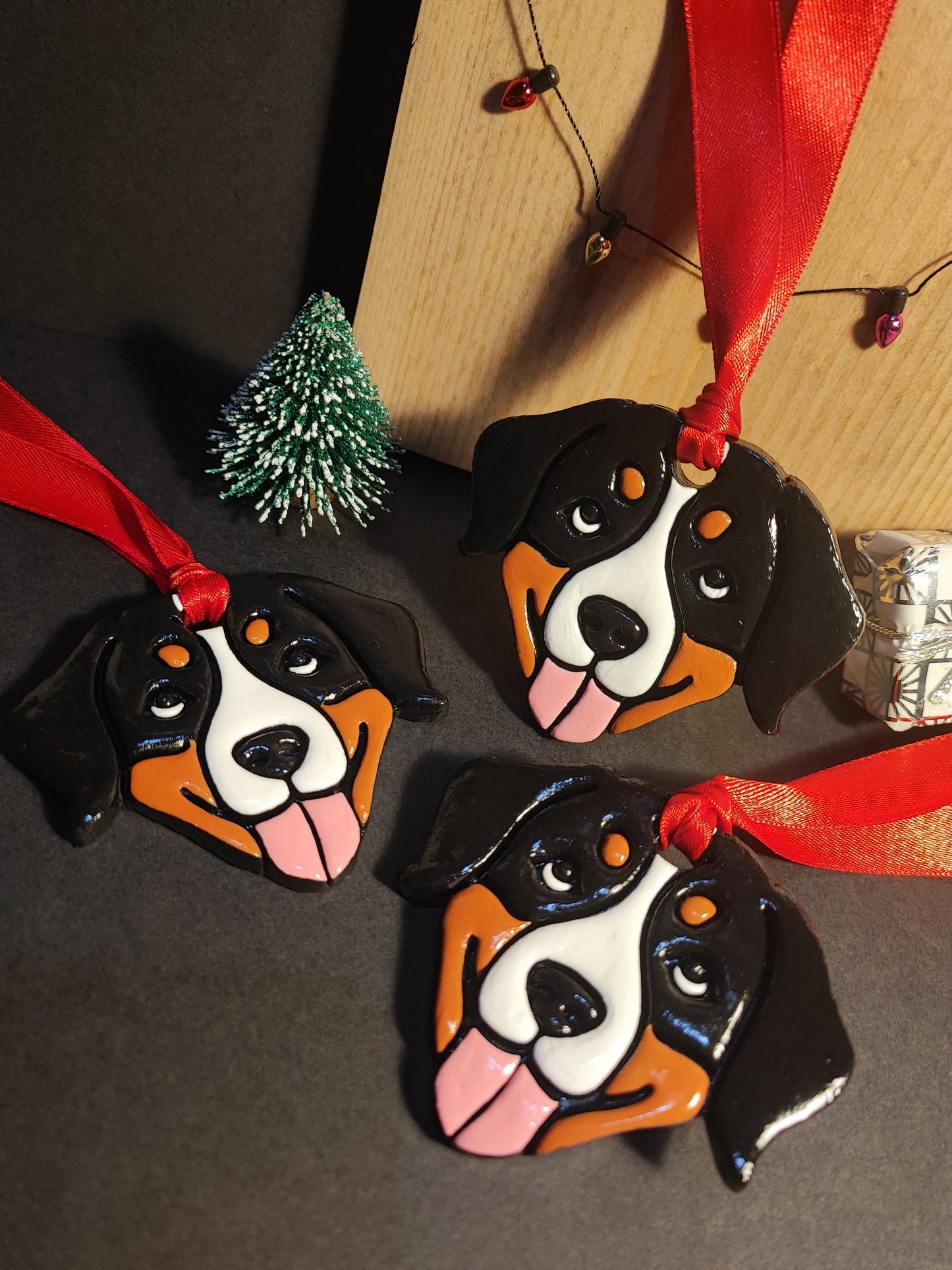 Swiss Breeds - Greater Swiss | Appenzeller | Entlebucher | Sennenhund | Mountain Dog Christmas Bauble | Christmas Tree Decorations | Handmade in UK