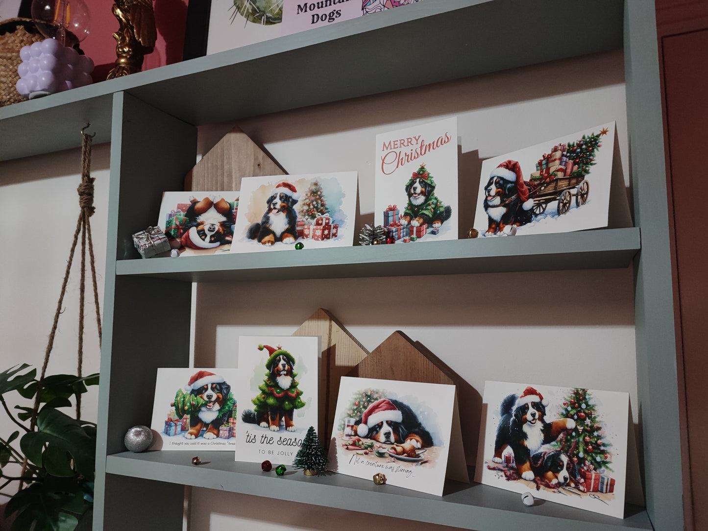 Christmas Greeting Cards | Bernese Mountain Dog | A5 | 8 or 16 Pack | Handcrafted in UK